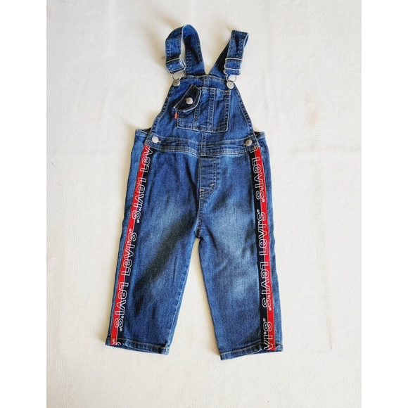 LEVI'S KIDS DENIM OVERALLS SPELLED OUT SIZE 2T - Picture 1 of 7